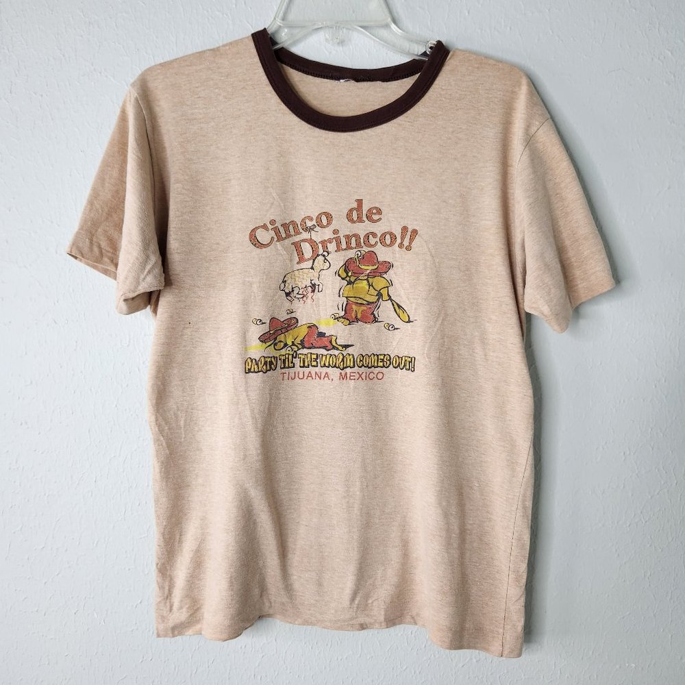 80's Vintage Cinco De Drinco T-Shirt - Picture 1 of 4